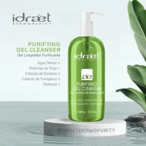 PURIFYING GEL CLEANSER- IDRAET-gel limpiador purificante- desmaquillante-anti-brillo 500g.