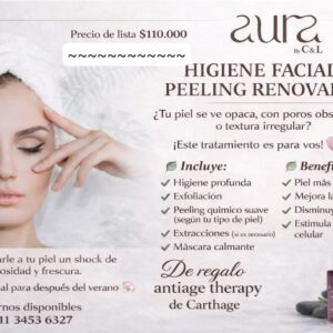 HIGIENE FACIAL + PEELING RENOVADOR